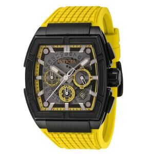 Invicta Men's Watch S1 Rally Quartz Chronograph Yellow Silicone Strap 43.5mm